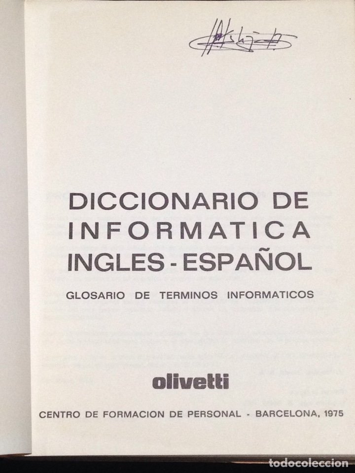 Libros de segunda mano: Diccionario de informatica ingles-espa&ntilde;ol,Olivetti,a&ntilde;o 1975. - Foto 2