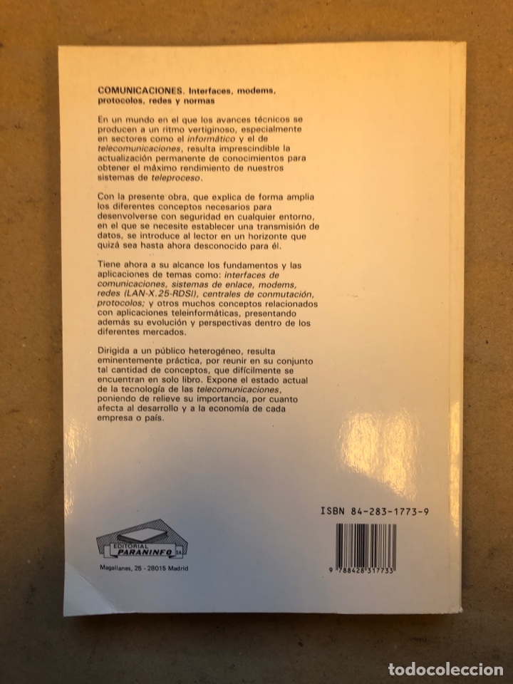 Libros de segunda mano: COMUNINACIONES (INTERFACES, MODEMS, PROTOCOLOS, REDES Y NORMAS). JOS&Eacute; M&ordf; HUIDOBRO.ED. PARANINFO 1990 - Foto 8