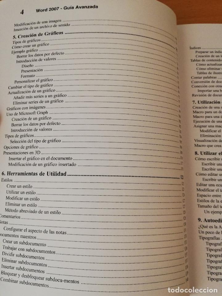 Libros de segunda mano: WORD 2007. GU&Iacute;A AVANZADA PASO A PASO (LUIS NAVARRO) - Foto 4
