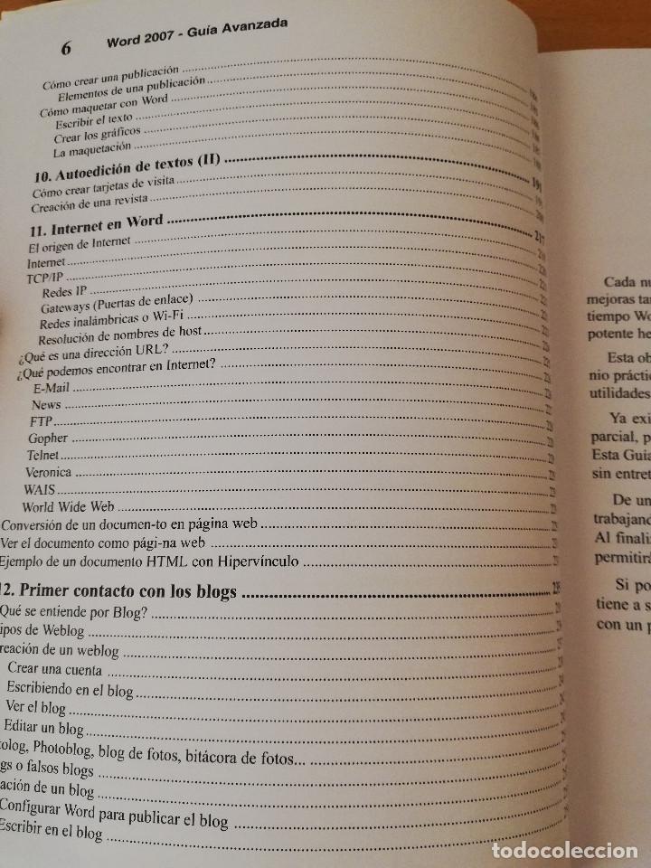 Libros de segunda mano: WORD 2007. GU&Iacute;A AVANZADA PASO A PASO (LUIS NAVARRO) - Foto 6
