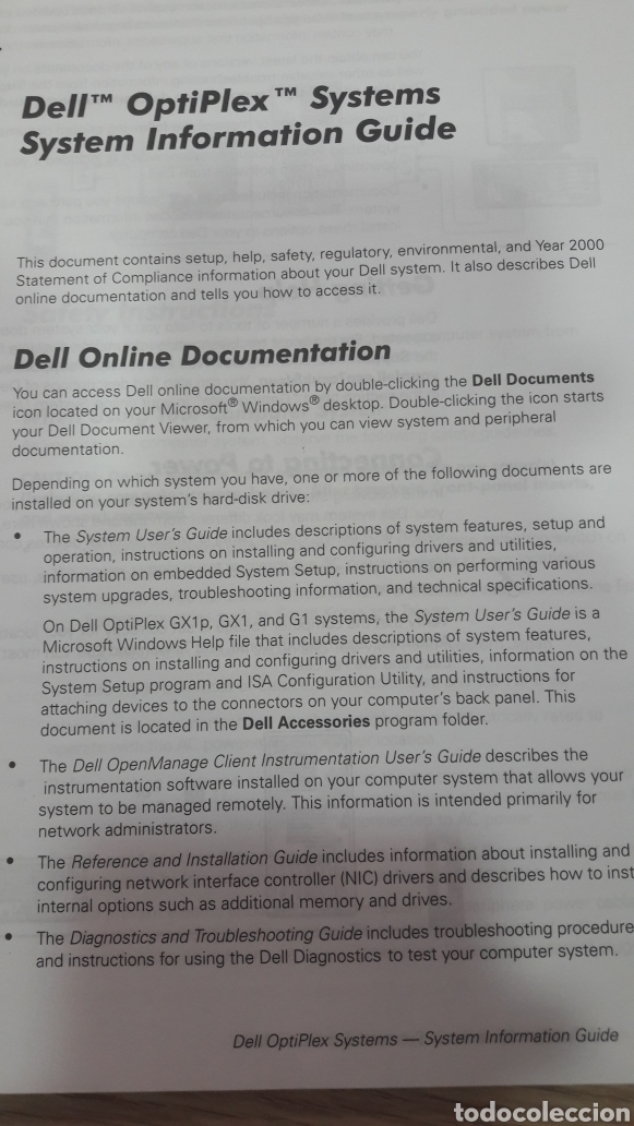Libros de segunda mano: Dell guia informacion del sistema 1999 - Foto 4