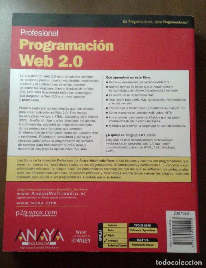 Libros de segunda mano: PROGRAMACI&Oacute;N WEB 2.0. ANAYA MULTIMEDIA/WROX. ERIC VAN DER VLIST - Foto 2