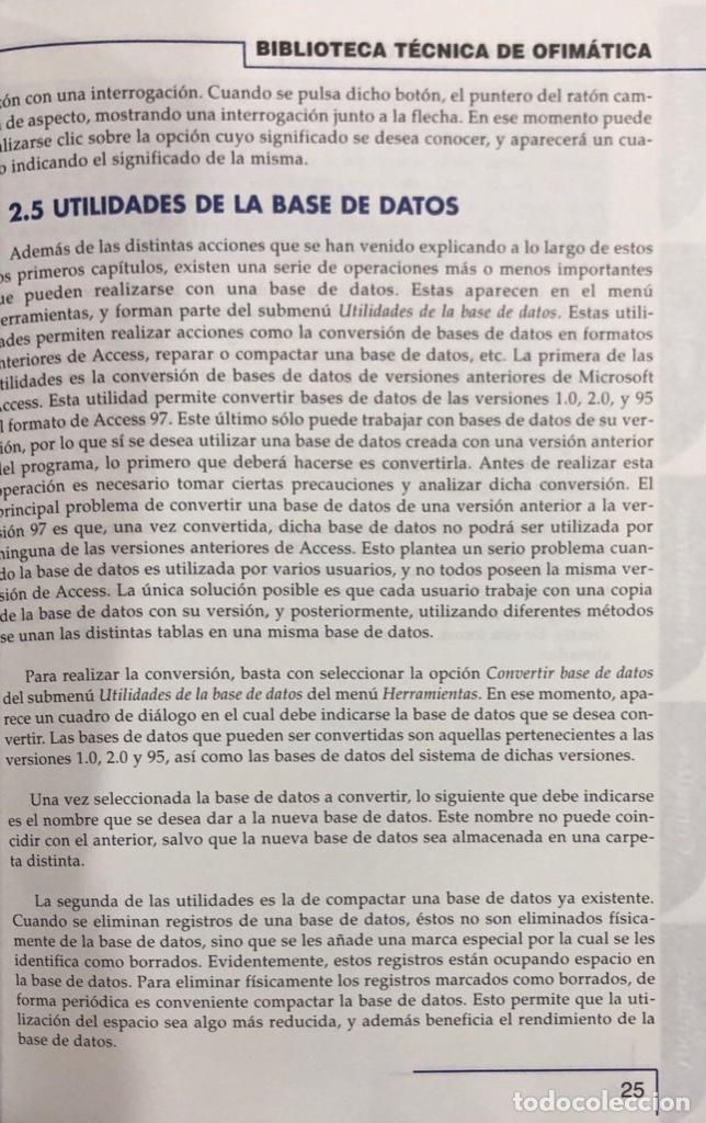 Libros de segunda mano: MICROSOFT ACCESS 97/98 SIN CD ROOM. PAGS 182. ESPA&Ntilde;A 1998. - Foto 2