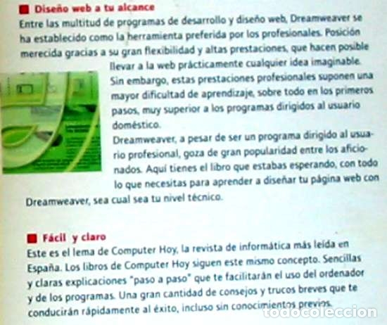 Libros de segunda mano: CURSO B&Aacute;SICO DE DREAMWEAVER - COMPUTER HOY 2002 - VER INDICE - Foto 2