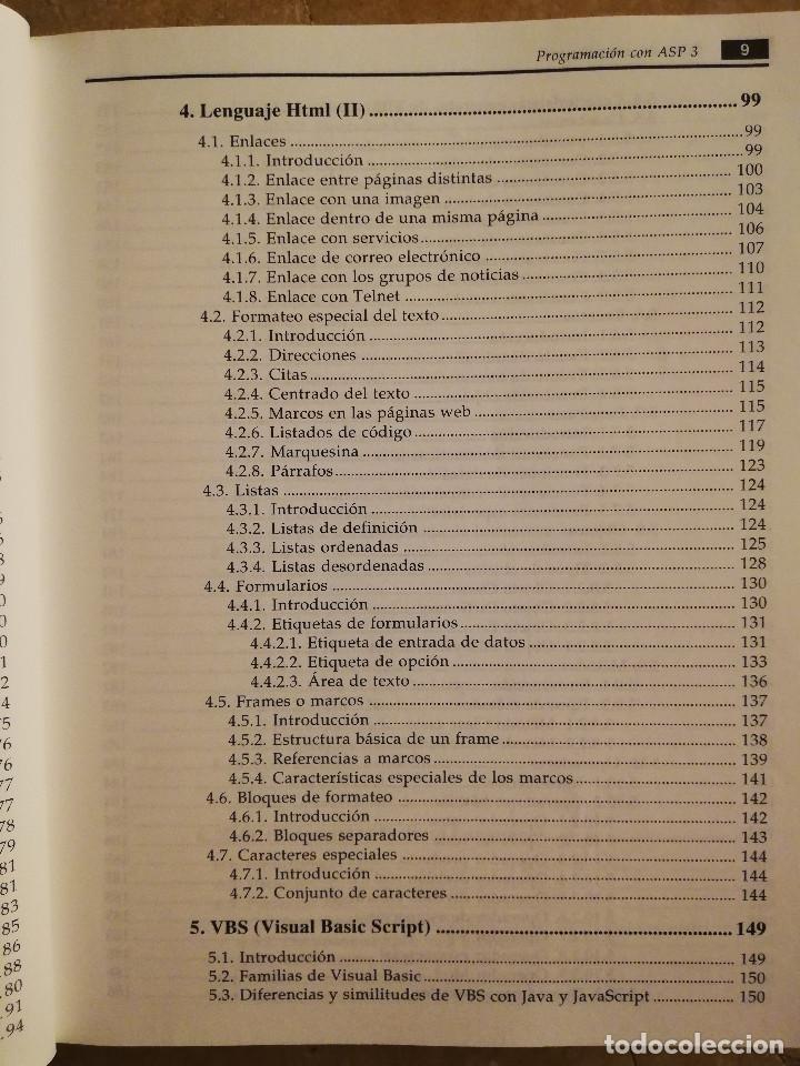Libros de segunda mano: PROGRAMACI&Oacute;N CON ASP 3 (JORGE SERRANO P&Eacute;REZ) NO INCLUYE CD - Foto 5