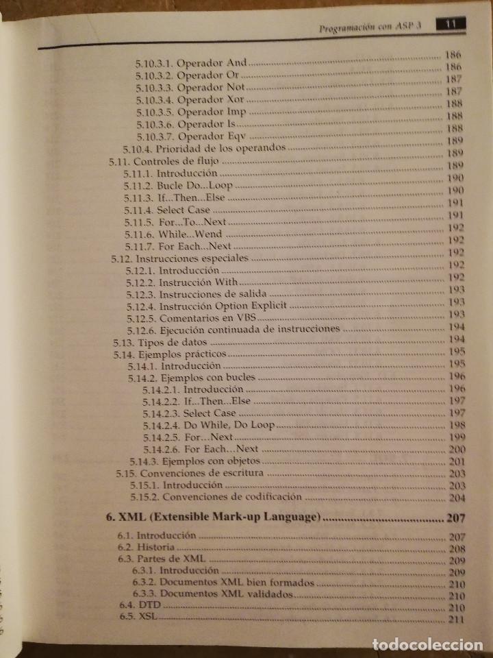 Libros de segunda mano: PROGRAMACI&Oacute;N CON ASP 3 (JORGE SERRANO P&Eacute;REZ) NO INCLUYE CD - Foto 7