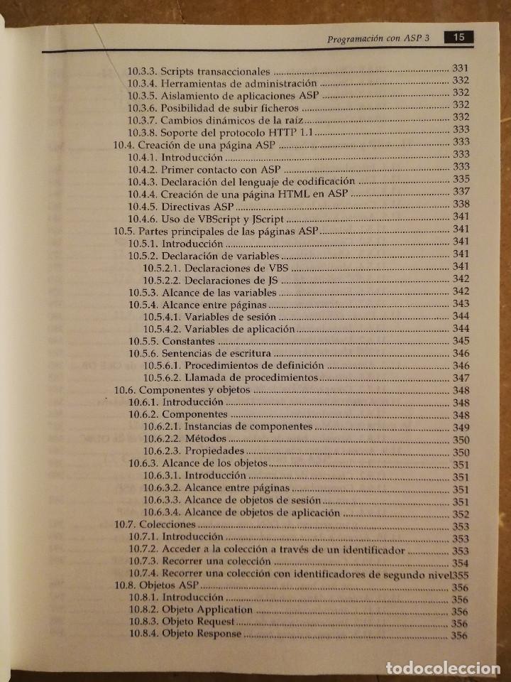 Libros de segunda mano: PROGRAMACI&Oacute;N CON ASP 3 (JORGE SERRANO P&Eacute;REZ) NO INCLUYE CD - Foto 11