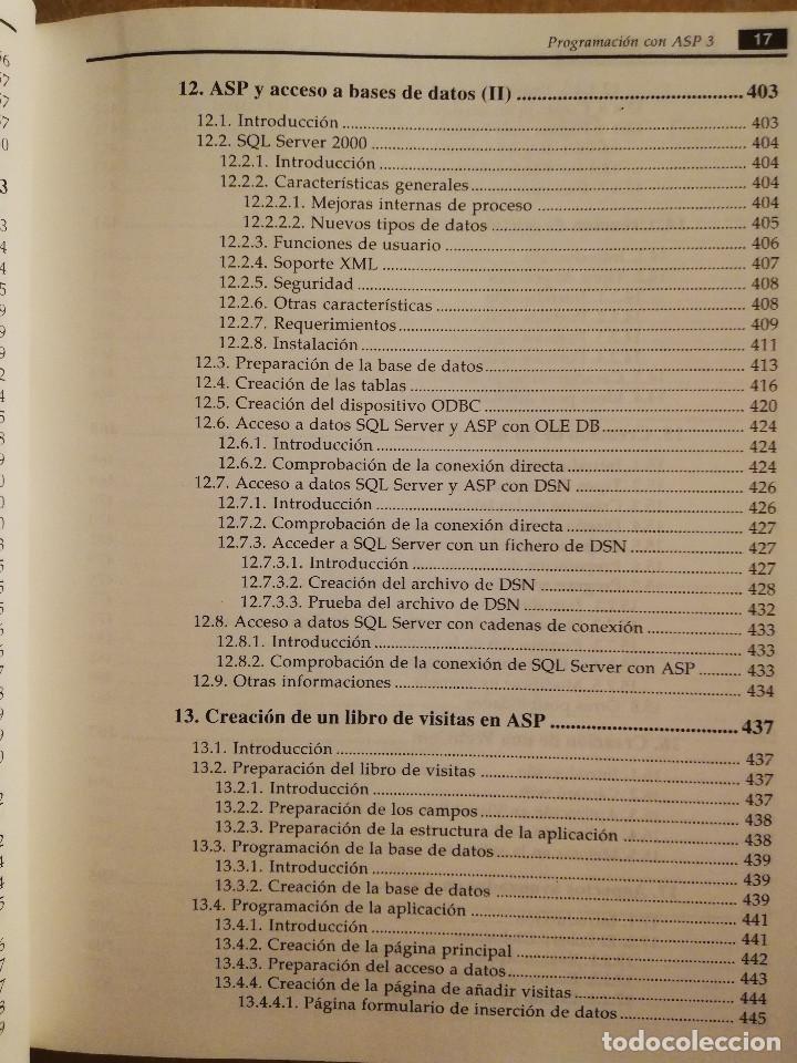Libros de segunda mano: PROGRAMACI&Oacute;N CON ASP 3 (JORGE SERRANO P&Eacute;REZ) NO INCLUYE CD - Foto 13