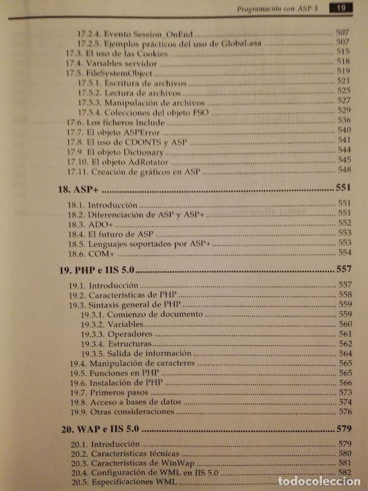 Libros de segunda mano: PROGRAMACI&Oacute;N CON ASP 3 (JORGE SERRANO P&Eacute;REZ) NO INCLUYE CD - Foto 15