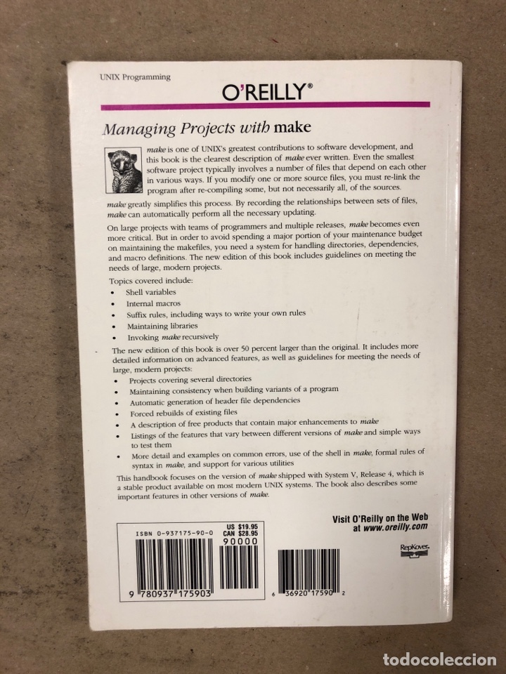 Libros de segunda mano: MANAGING PROJECTS WITH MAKE. ANDREW ORAM & STEVE TALBOTT. C PROGRAMING UTILITY. ED. O&rsquo;REILLY - Foto 9