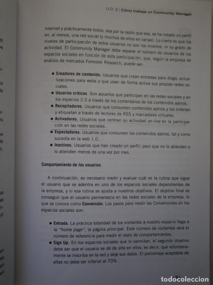 Libros de segunda mano: COMMUNITY MANAGER EN LA WEB 2.0 Alberto Haj Saleh Ramirez 2011 EC - Foto 13