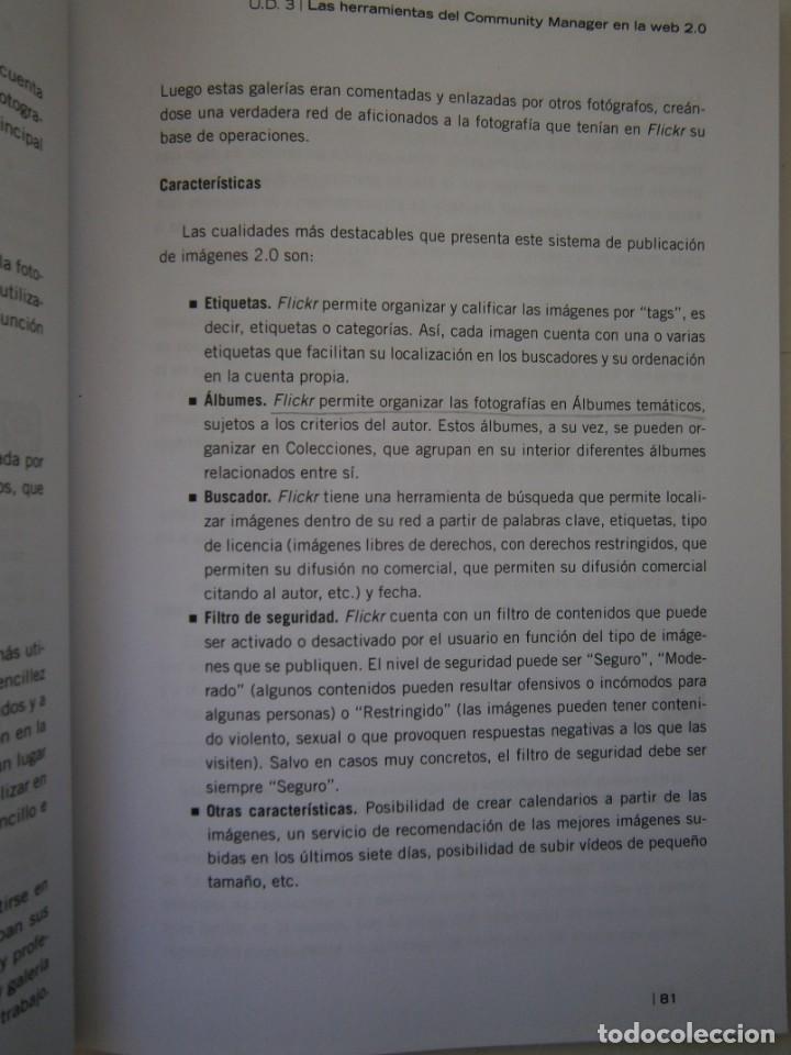 Libros de segunda mano: COMMUNITY MANAGER EN LA WEB 2.0 Alberto Haj Saleh Ramirez 2011 EC - Foto 14
