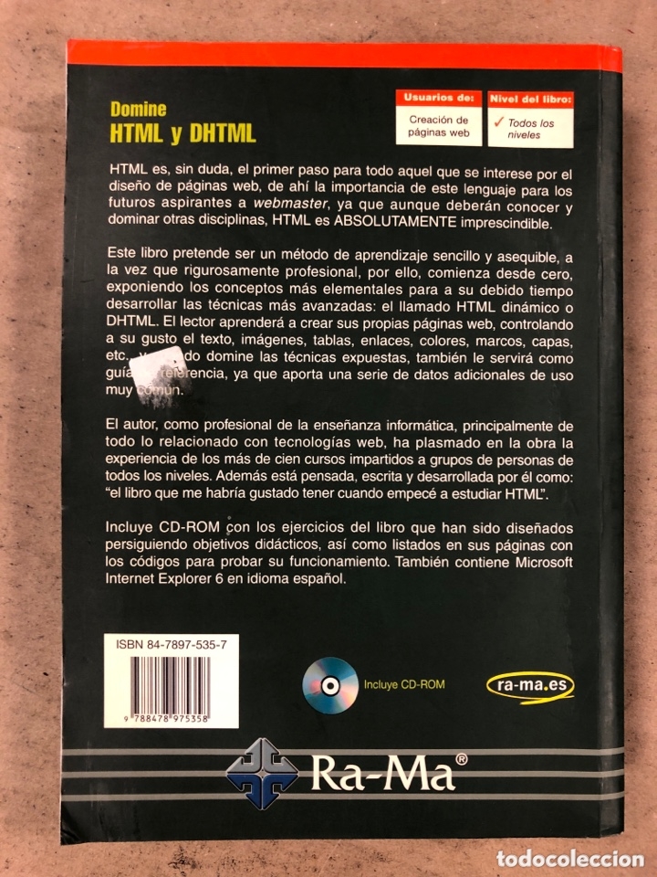 Libros de segunda mano: DOMINE HTML Y DHTML. JOS&Eacute; LUIS QUIJADO. INCLUYE CD-ROM. RA-MA EDITORIAL 2002 - Foto 9