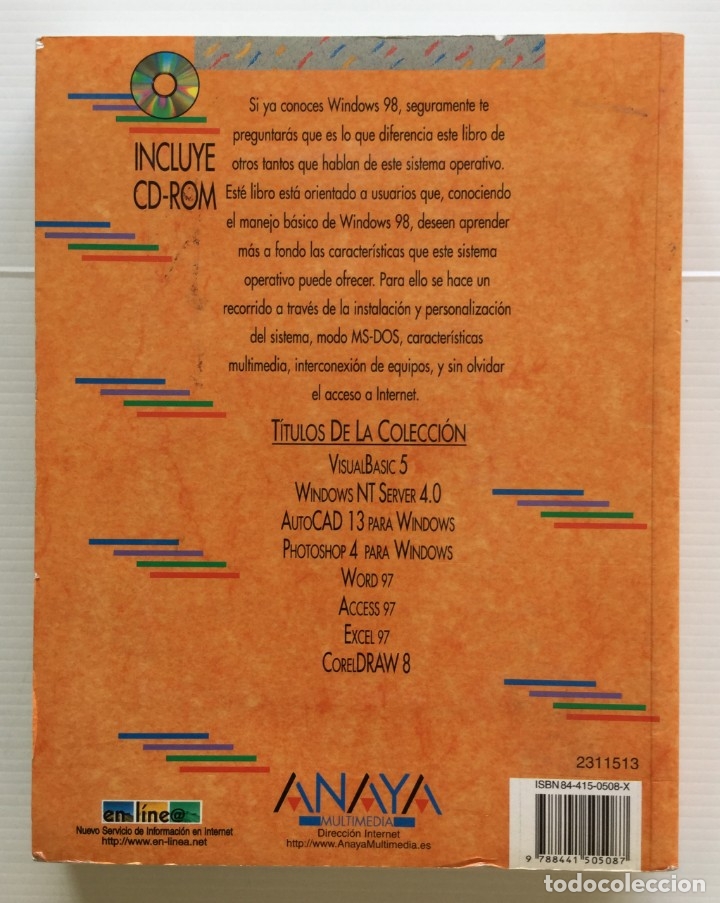 Libros de segunda mano: Manual Avanzado de Windows 98 &ndash; Anaya &ndash; Sin CD ROM - Foto 3