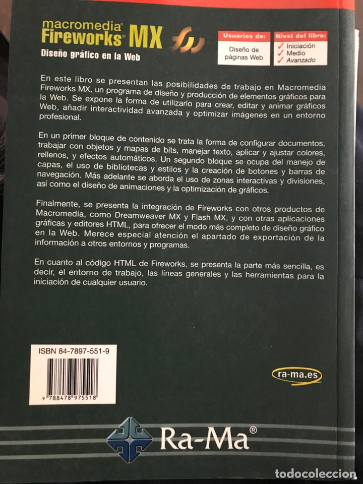 Libros de segunda mano: Macromedia Fireworks MX - Dise&ntilde;&oacute; gr&aacute;fico en la web - Foto 2