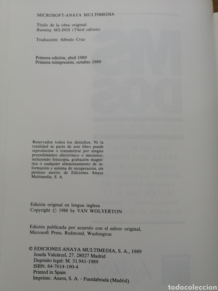 Libros de segunda mano: EL LIBRO DEL MSDOS - VAN WOLVERTON- - Foto 3