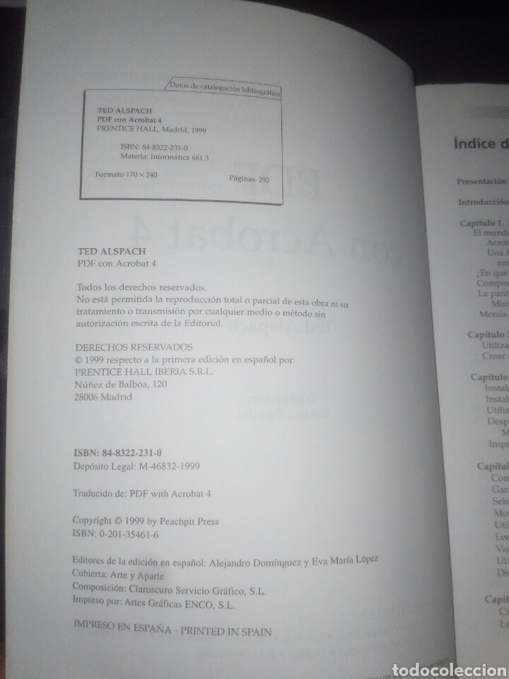 Libros de segunda mano: PDF con Adobe Acrobat 4 -Prentice Hall- Windows y Macintosh -Ted Alspach - Foto 3