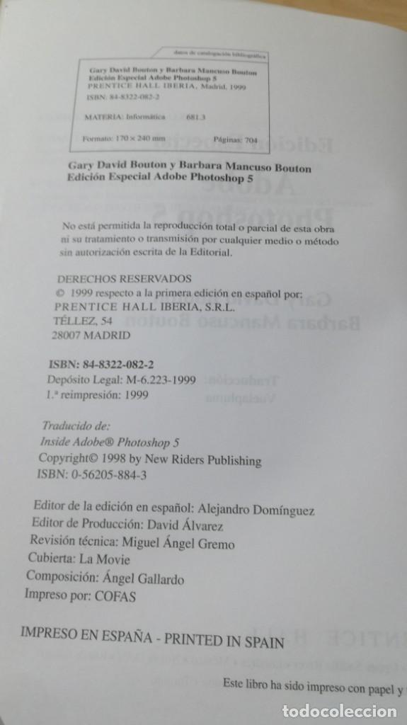 Libros de segunda mano: PHOTOSHOP 5 ADOBE- EDICION ESPECIAL - PRENTICE HALL	 / 	G501 - Foto 4