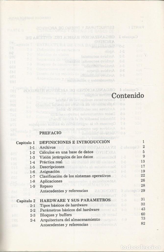Libros de segunda mano: Dise&ntilde;o de bases de datos. Gio Wiederhold. - Foto 2