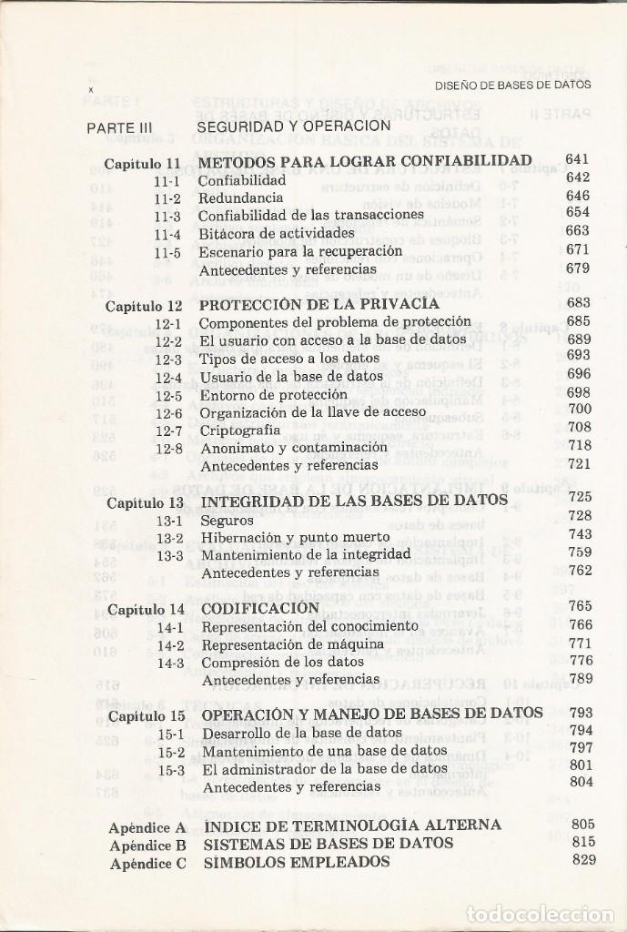 Libros de segunda mano: Dise&ntilde;o de bases de datos. Gio Wiederhold. - Foto 3