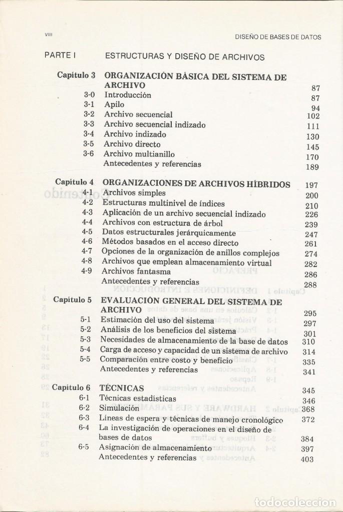 Libros de segunda mano: Dise&ntilde;o de bases de datos. Gio Wiederhold. - Foto 4