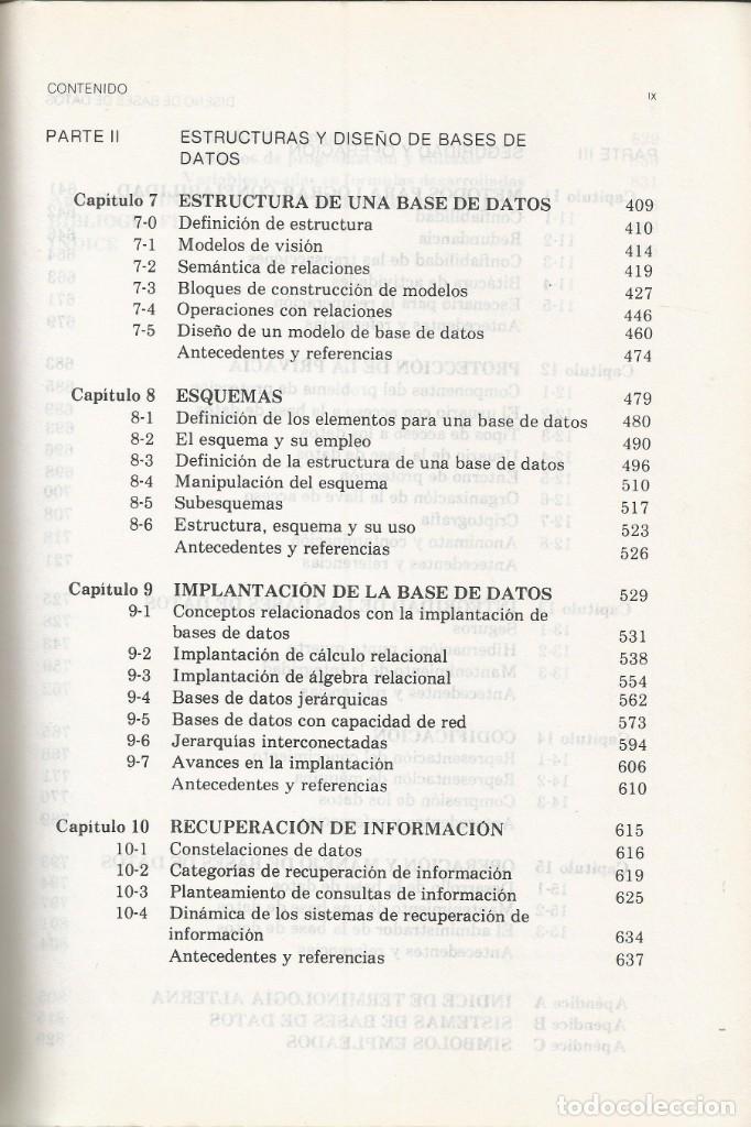 Libros de segunda mano: Dise&ntilde;o de bases de datos. Gio Wiederhold. - Foto 5