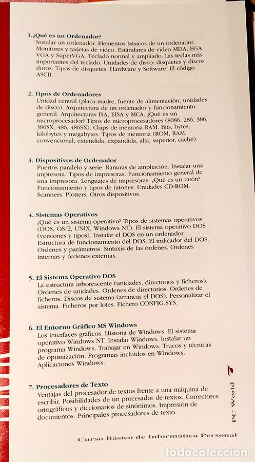 Libros de segunda mano: Curso b&aacute;sico de inform&aacute;tica personal - PC WORLD - Foto 2