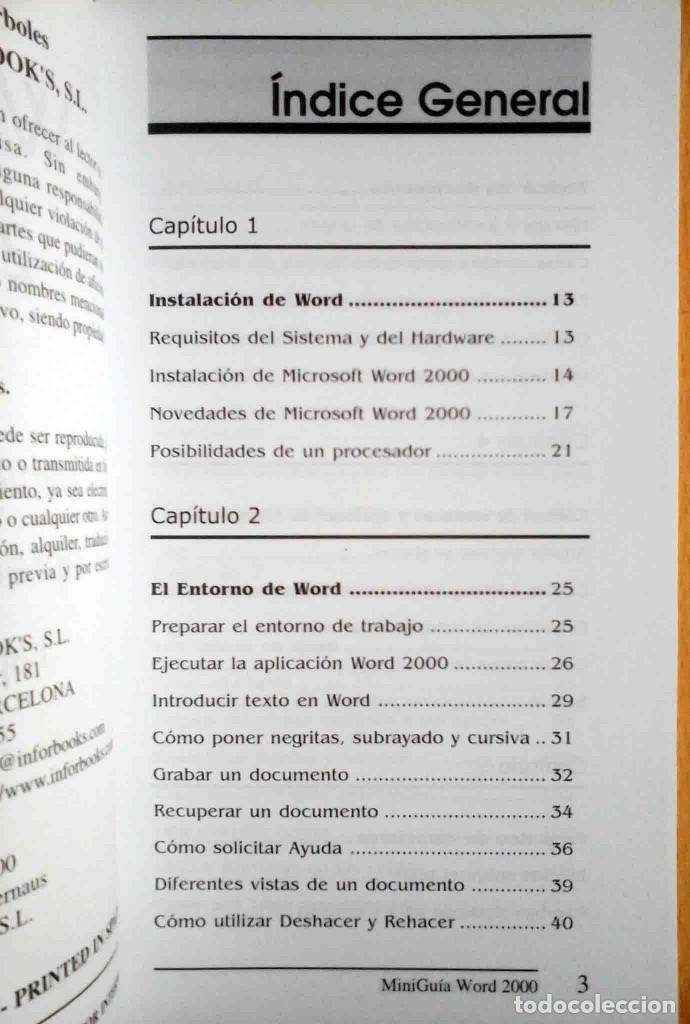 Libros de segunda mano: Minigu&iacute;a de aprendizaje r&aacute;pido - Windows 98 / Word 2000 - Foto 13