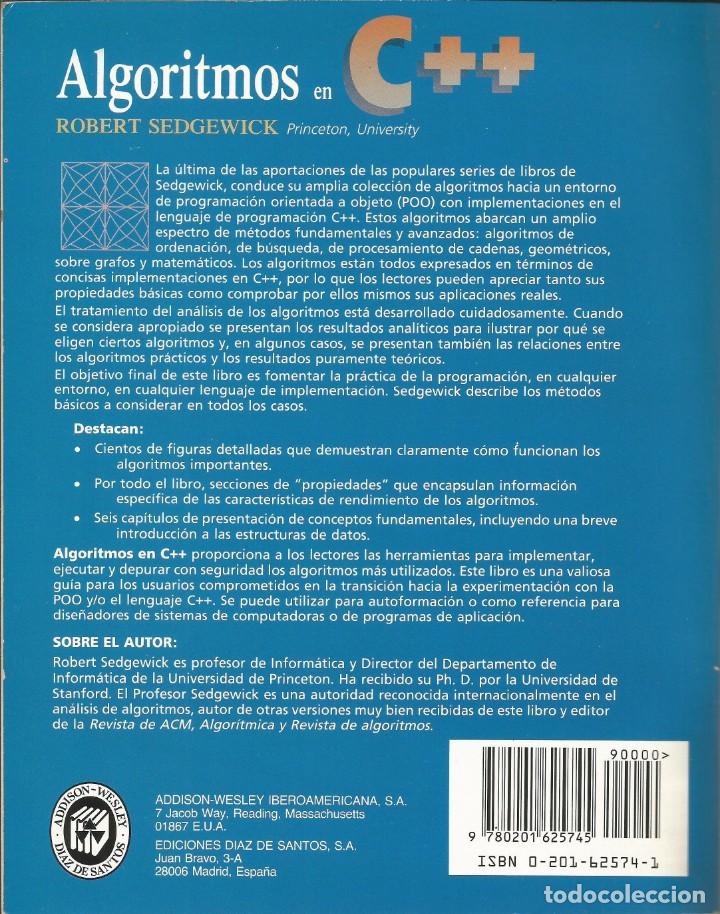 Libros de segunda mano: Algoritmos en C++. Robert Sedgewick. Programaci&oacute;n-Inform&aacute;tica. - Foto 2