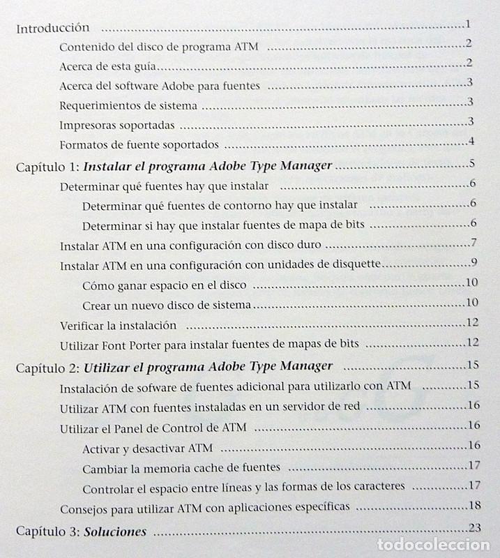 Libros de segunda mano: ADOBE TYPE MANAGER: GU&Iacute;A DEL USUARIO - VERSI&Oacute;N MACINTOSH - 1990 - VER INDICE - NUEVO - Foto 2