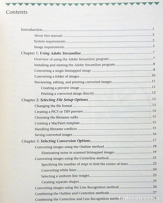 Libros de segunda mano: ADOBE STREAMLINE MACINTOSH: USER GUIDE - 1991 - VER INDICE - NUEVO - Foto 2