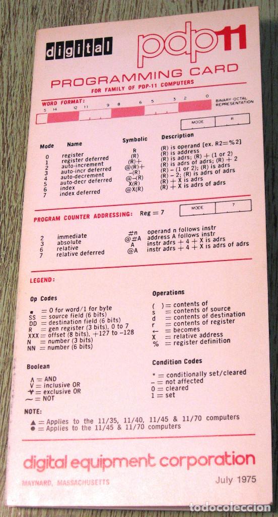 Libros de segunda mano: POLIPTICO TARJETA DE PROGRAMACION PARA DEC PDP-11 (PROGRAMMING CARD) - Foto 1