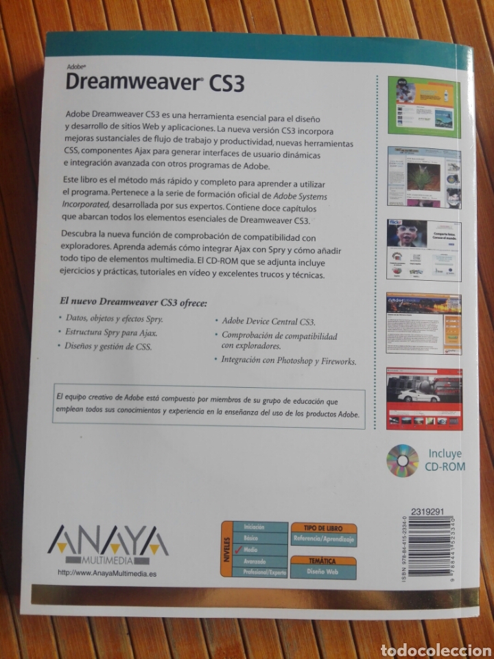 Libros de segunda mano: Libro Adobe Dreamweaver CS3 - Anaya - 2008 - Incluye CD-ROM - Foto 2