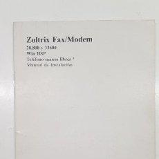 Libros de segunda mano: MANUAL DE INSTALACIÓN ZOLTRIX FAX/MODEM 28.800 Y 33600