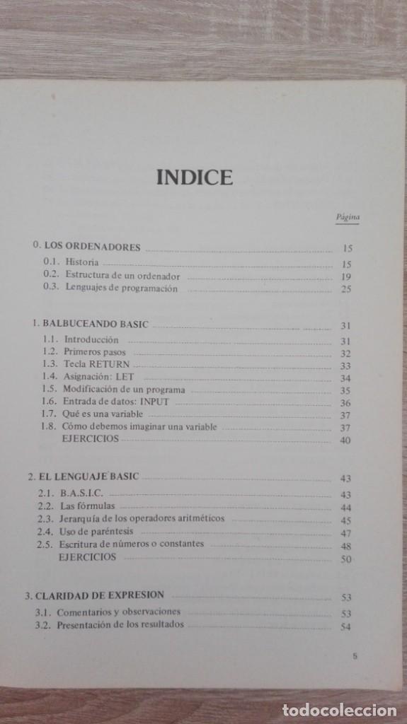 Libros de segunda mano: BASIC B&Aacute;SICO-CURSO DE PROGRAMACI&Oacute;N-RICARDO AGUADO-1&ordf; EDICI&Oacute;N-A&Ntilde;O 1983 - Foto 4