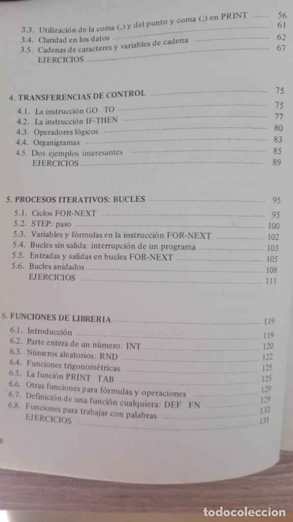 Libros de segunda mano: BASIC B&Aacute;SICO-CURSO DE PROGRAMACI&Oacute;N-RICARDO AGUADO-1&ordf; EDICI&Oacute;N-A&Ntilde;O 1983 - Foto 5