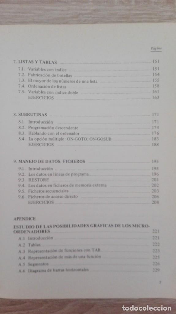 Libros de segunda mano: BASIC B&Aacute;SICO-CURSO DE PROGRAMACI&Oacute;N-RICARDO AGUADO-1&ordf; EDICI&Oacute;N-A&Ntilde;O 1983 - Foto 6