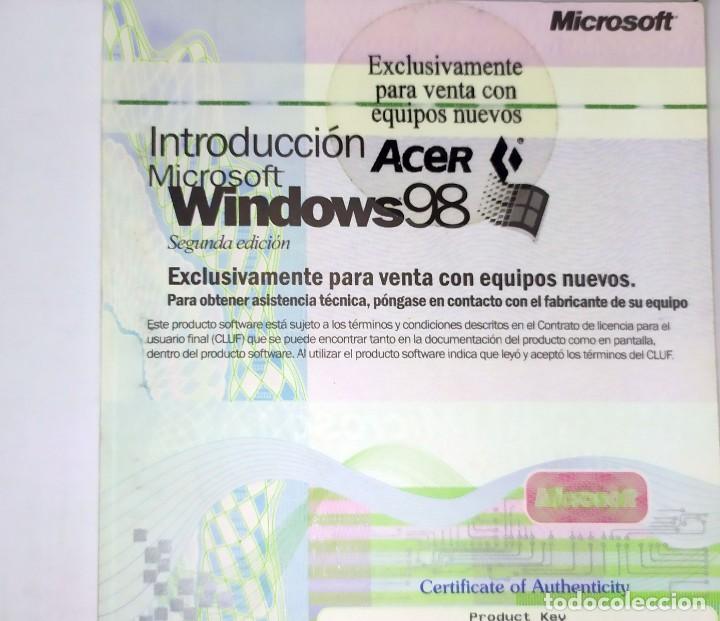 Libros de segunda mano: LIBRO GUIA MICROSOFT WINDOWS 98 ACER INCLUYE CLAVE CON VENTA DE EQUIPOS - Foto 1