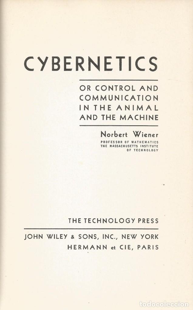 Libros de segunda mano: Cybernetics. Norbert Wiener. - Foto 2