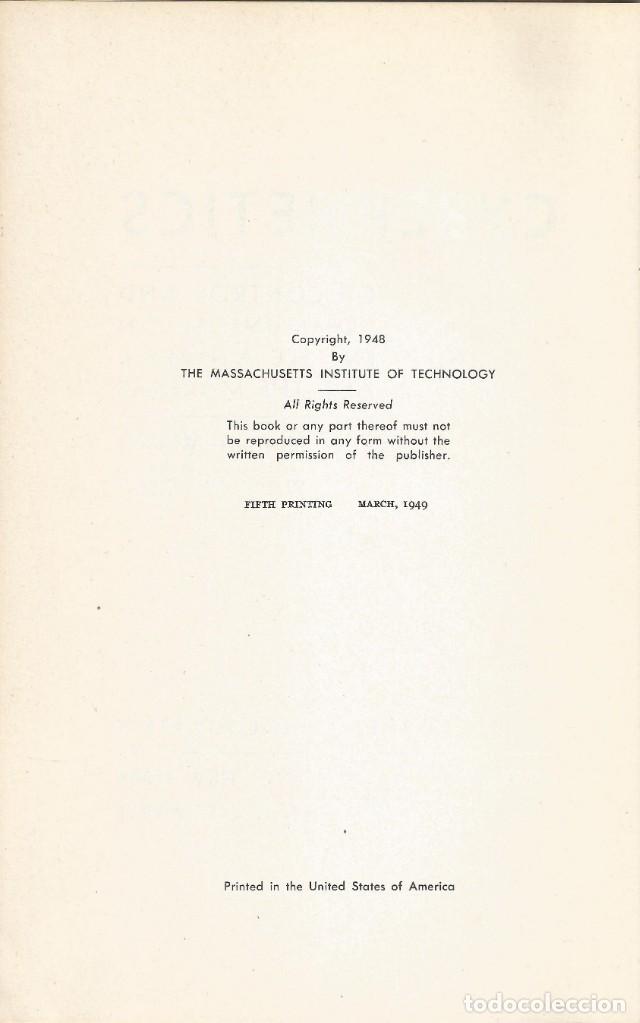 Libros de segunda mano: Cybernetics. Norbert Wiener. - Foto 3