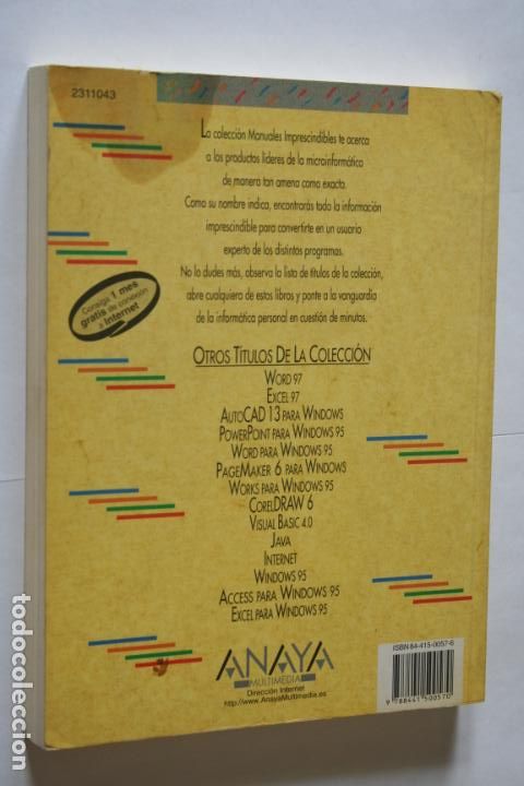 Libros de segunda mano: HTML / CGI (JM Frami&ntilde;&aacute;n Torres) * LIBRO MANUAL INFORM&Aacute;TICA * Editorial ANAYA MULTIMEDIA * - Foto 2