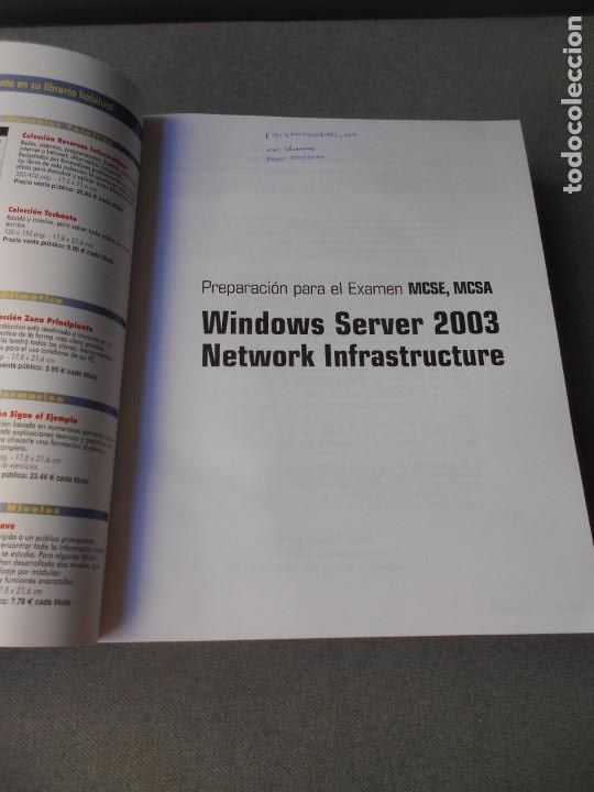 Libros de segunda mano: WINDOWS SERVER 2003. PREPARACION EXAMEN MCSE.MCSA - Foto 2