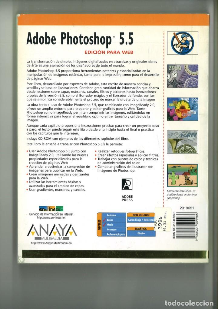 Libros de segunda mano: ADOBE PHOTOSHOP 5.5. EDICI&Oacute;N PARA WEB. Varios - Foto 2