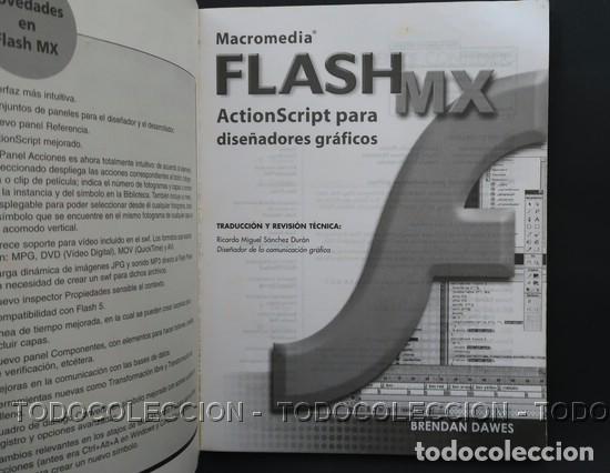 Libros de segunda mano: LIBRO MACROMEDIA FLASH MX ACTIONSCRIPT PARA DISE&Ntilde;ADORES GRAFICOS BRENDAN DAWES . PRENTICE HALL 2002 - Foto 3