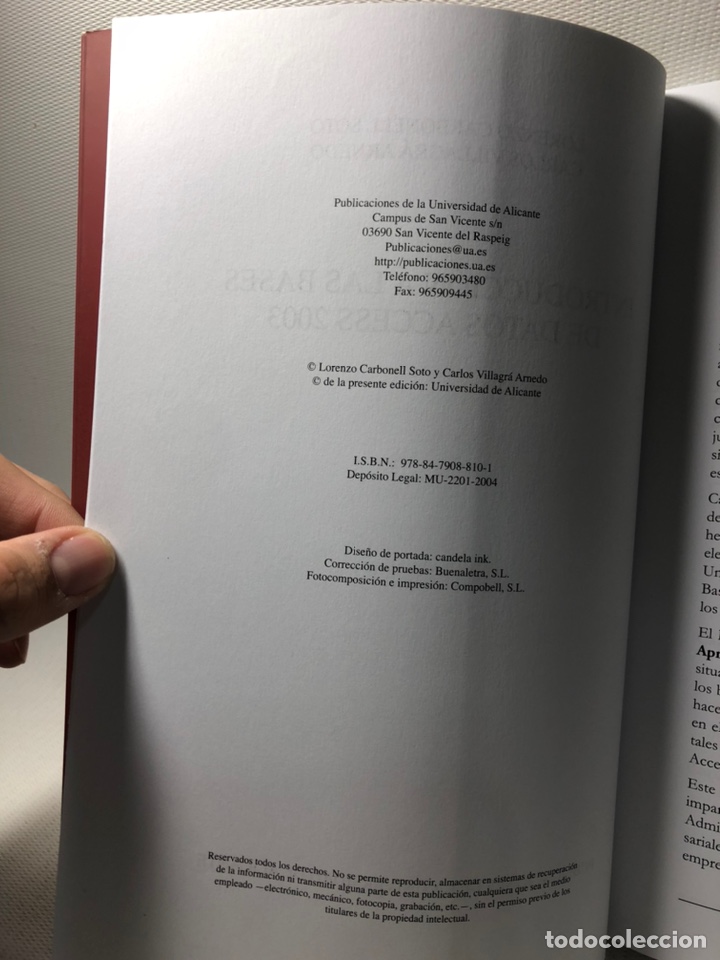 Libros de segunda mano: INTRODUCCION A LAS BASES DE DATOS ACCESS 2003 - LORENZO CARBONELL SOTO - Foto 2