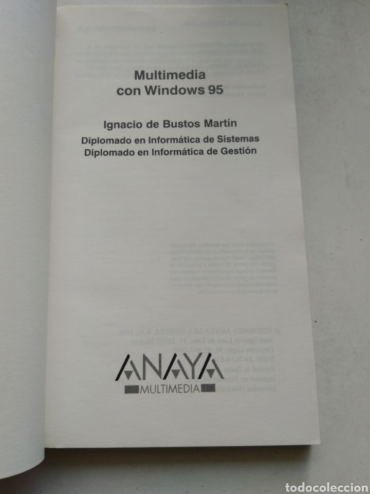 Libros de segunda mano: MULTIMEDIA CON WINDOWS 95/ANAYA - Foto 2