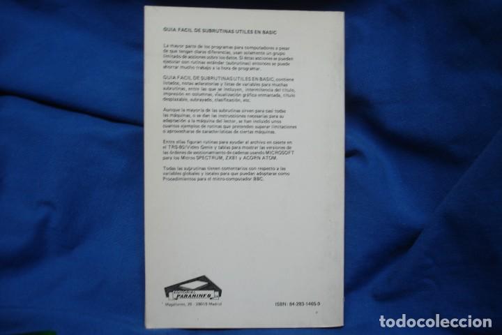 Libros de segunda mano: SUBRUTINAS &Uacute;TILES EN BASIC - IAN R. SINCLAIR - ED. PARANINFO 1986 - Foto 4