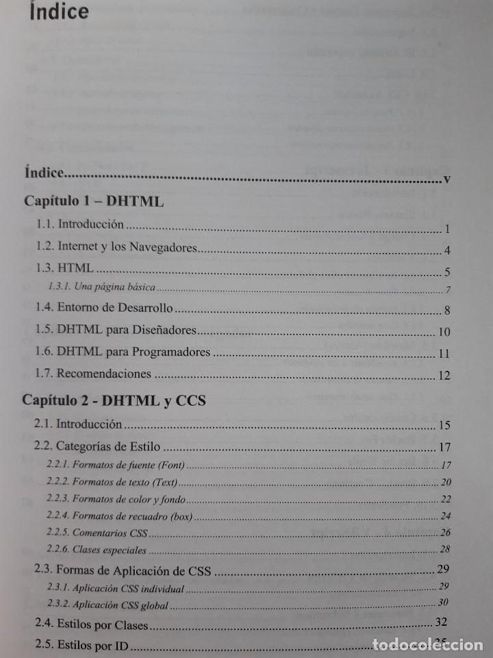 Libros de segunda mano: DHTML CREACION DE PAGINAS WEB DINAMICAS INFORMATICA Oscar Gonzalez Paraninfo 2000 - Foto 10