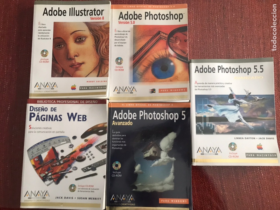Libros de segunda mano: 5 libros Anaya. Profesionales Inform&aacute;tica Mac y PC. Illustrator, Photoshop y web - Foto 1