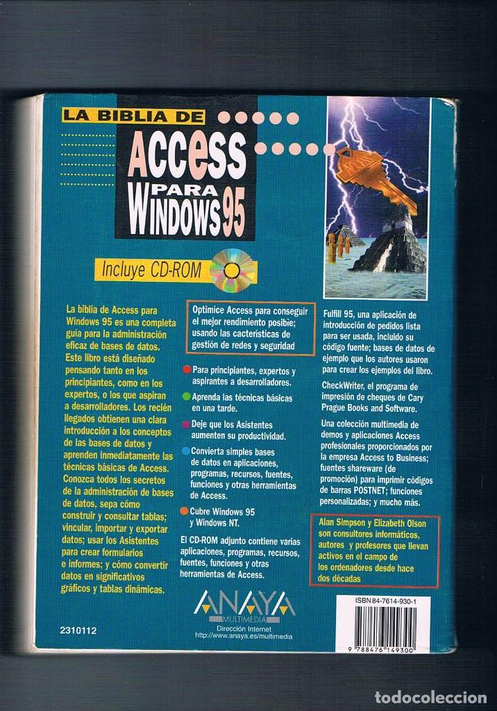 Libros de segunda mano: LA BIBLIA DE ACCESS PARA WINDOWS 95 ANAYA MULTIMEDIA 1996 **- - Foto 2